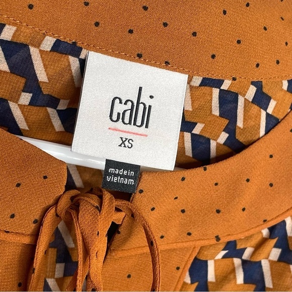 Cabi Golden Eye Harmony Flower Riot Print Blouse Art to Wear Oversized XS - Picture 12 of 14